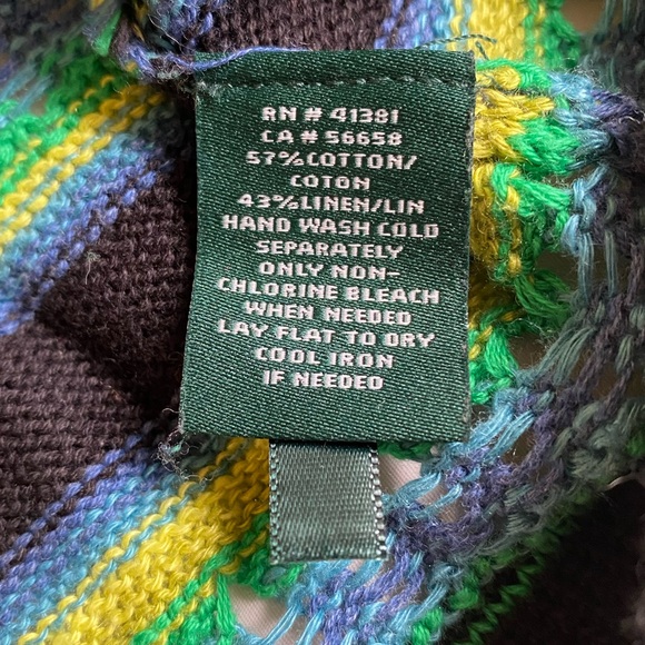 Lauren Ralph Lauren Multicolor Striped Open Knit Sweater Women's Size M Preppy - Picture 16 of 16